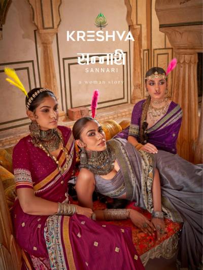 KRESHVA SANNARI 079 TO 088 DESIGNER SILK SAREE WHOLESALER IN INDIA